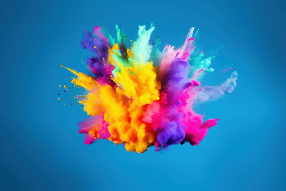 Holi paint splash creativity splattered exploding. AI generated Image by rawpixel.