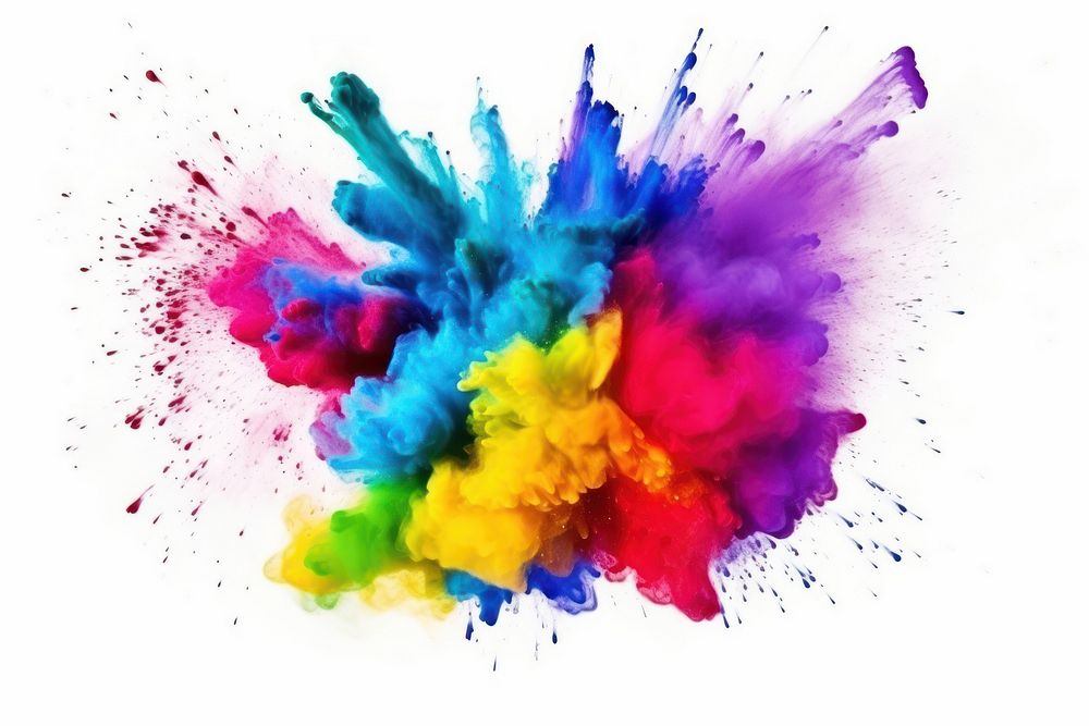 Holi paint splash backgrounds white background celebration. AI generated Image by rawpixel.