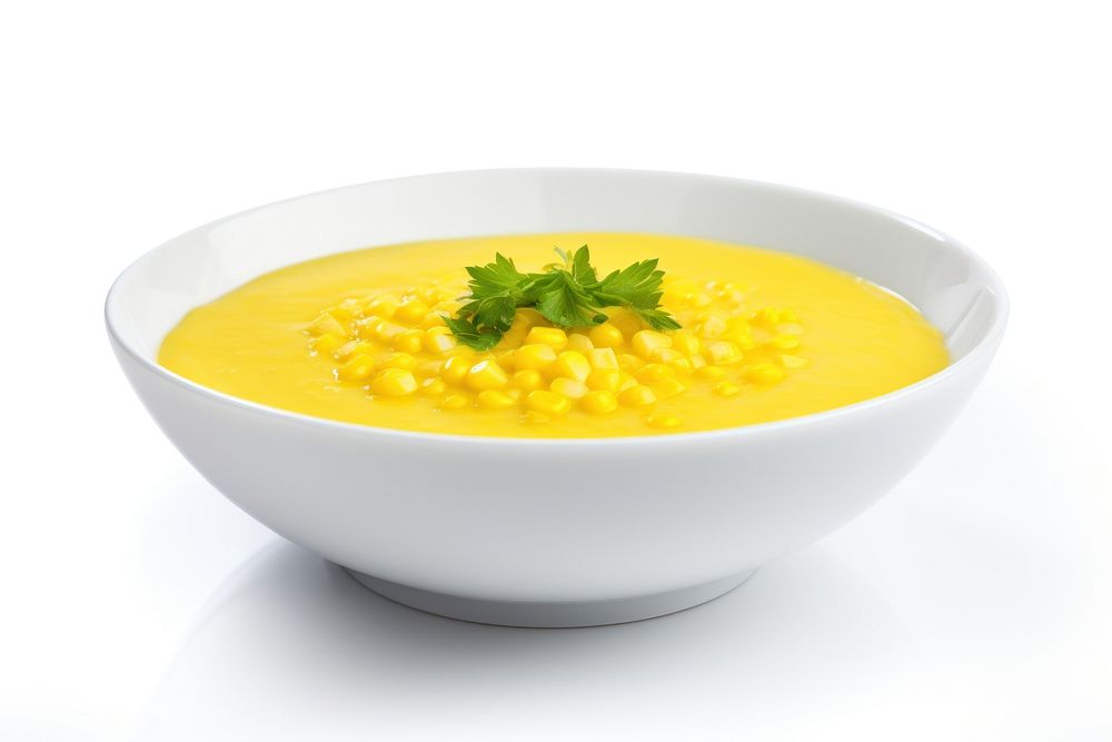 Corn vegetable soup food meal dish. AI generated Image by rawpixel.