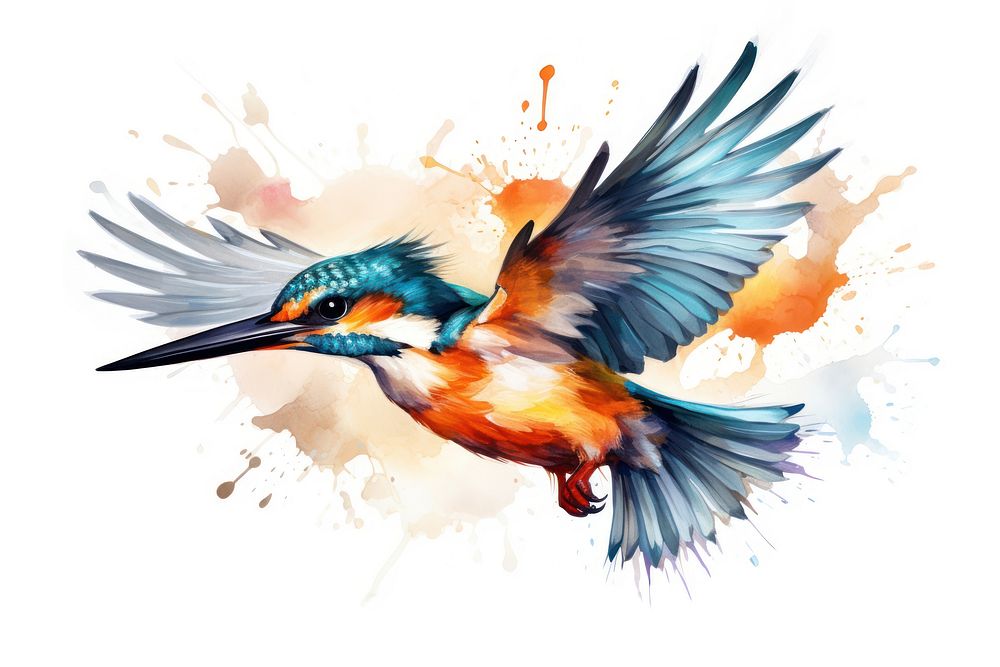 Flying kingfisher sketch animal bird | Free Photo Illustration - rawpixel