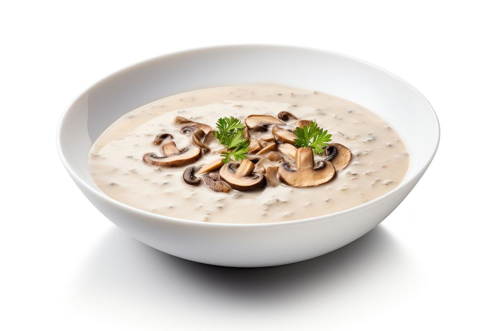 Mushroom soup plate food meal. AI generated Image by rawpixel.