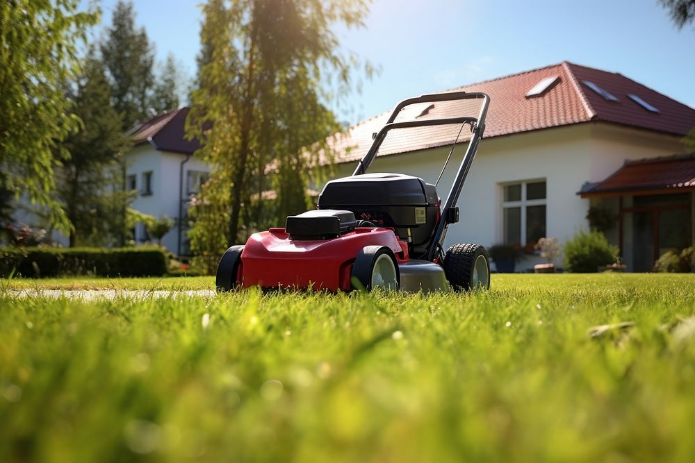 Lawn mower grass plant yard. AI generated Image by rawpixel.