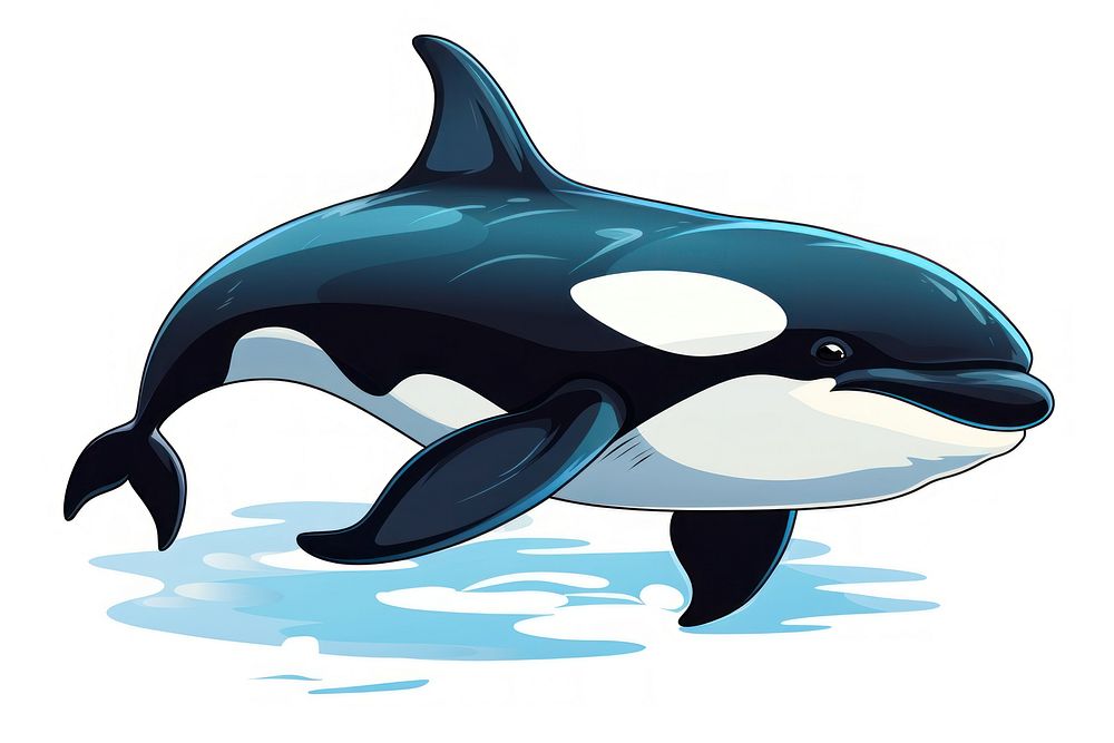 Orca cute doodle animal mammal whale. AI generated Image by rawpixel.