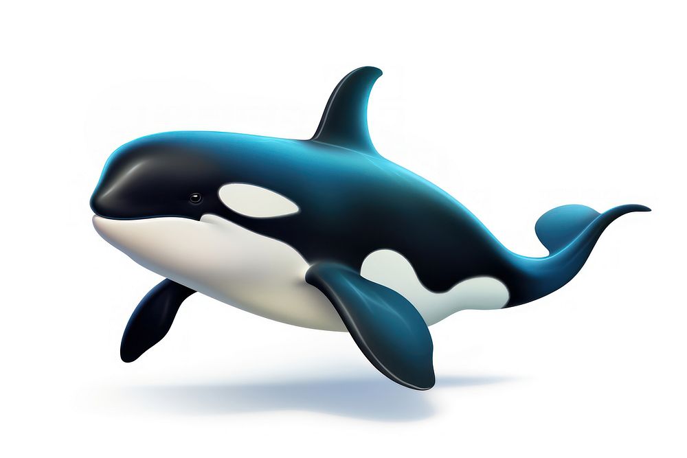 Orca cartoon 3d realistic animal mammal whale. AI generated Image by rawpixel.