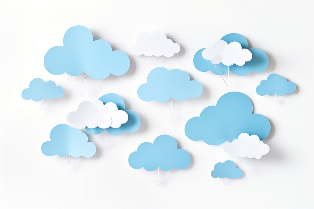 Paper cut out clouds backgrounds white cloudscape. 