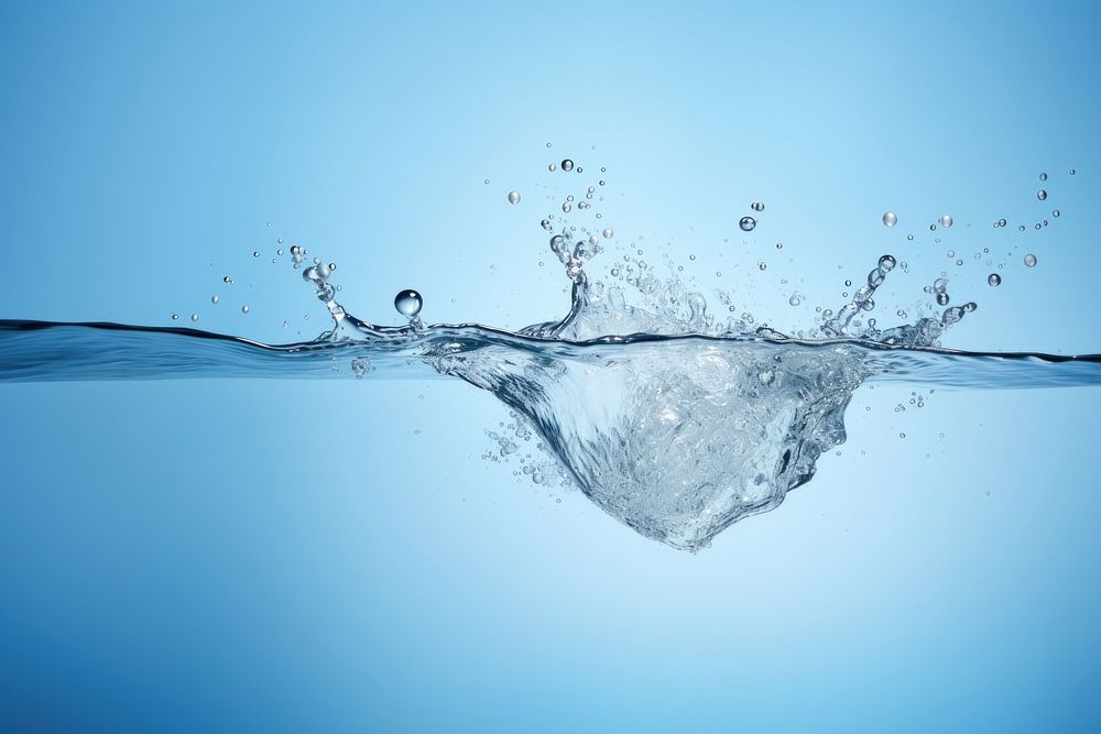 Water impact outdoors blue blue background. AI generated Image by rawpixel.