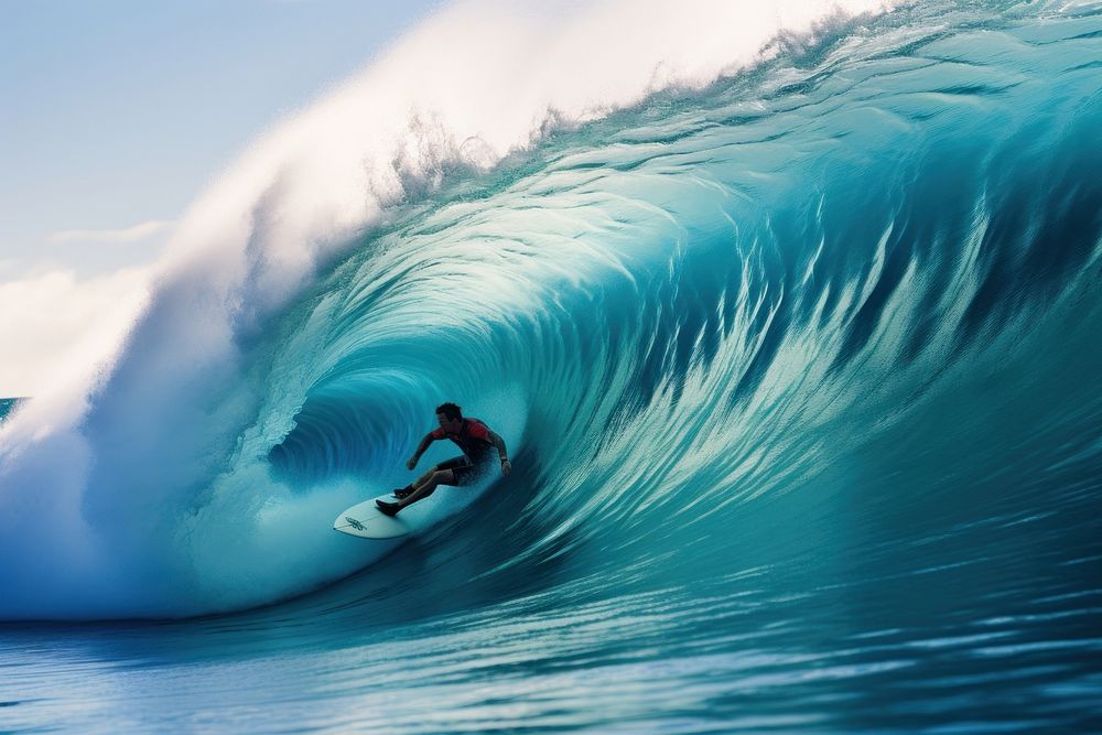 Man Surfing surfing ocean outdoors. AI generated Image by rawpixel.