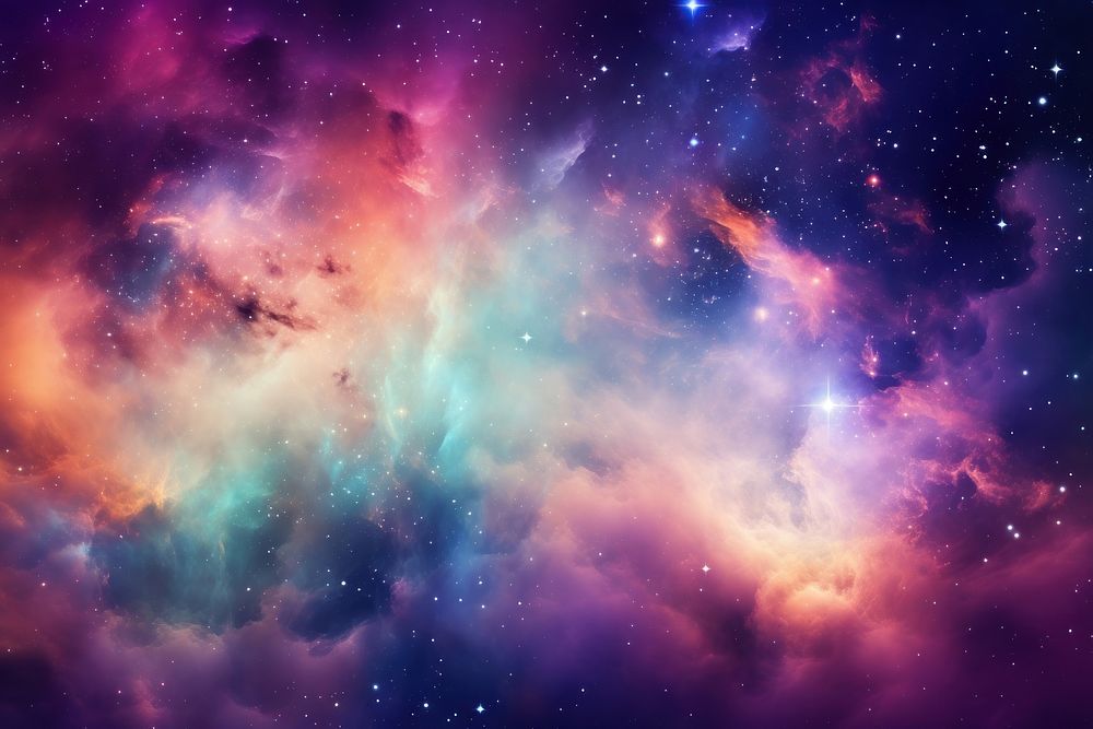 Pastel Colorful space astronomy universe nebula. AI generated Image by rawpixel.