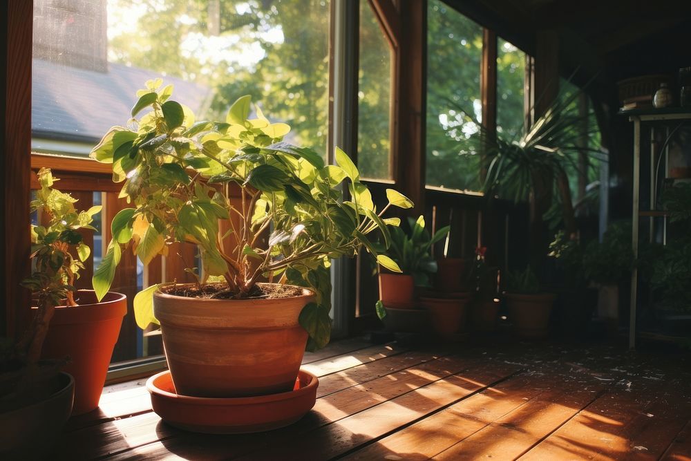 Potted plant windowsill house architecture. AI generated Image by rawpixel.