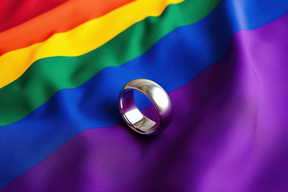 Pride month jewelry silver ring celebration. AI generated Image by rawpixel.