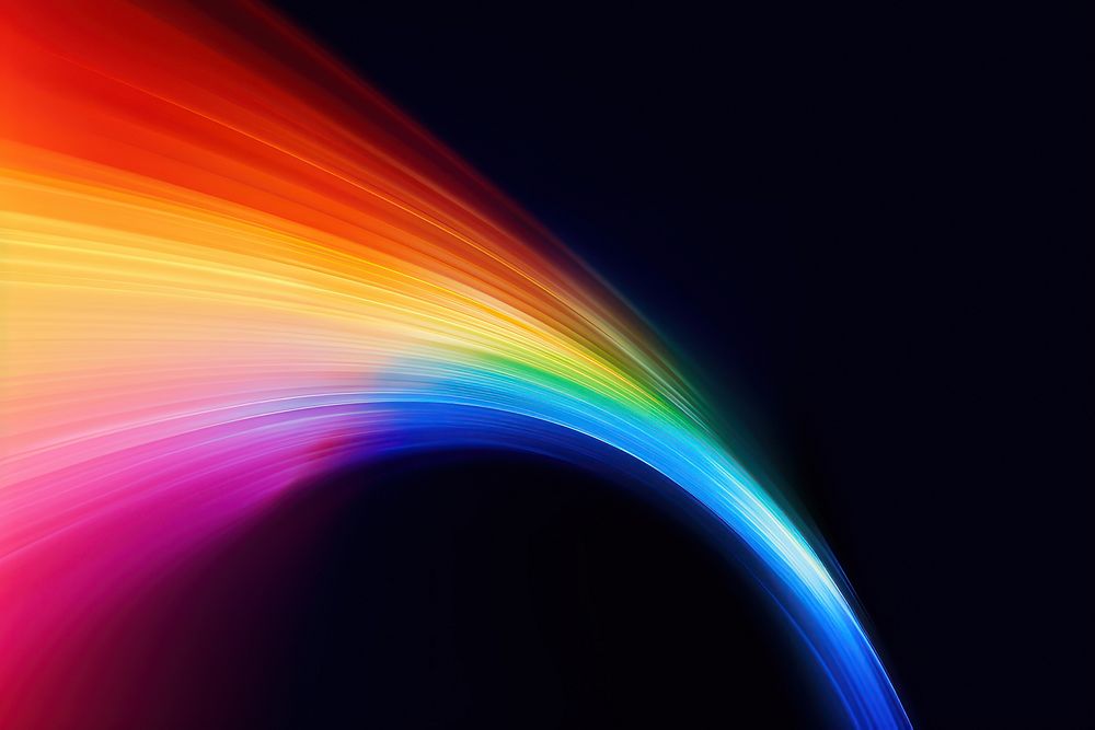 Rainbow light ray effect  AI generated image by rawpixel