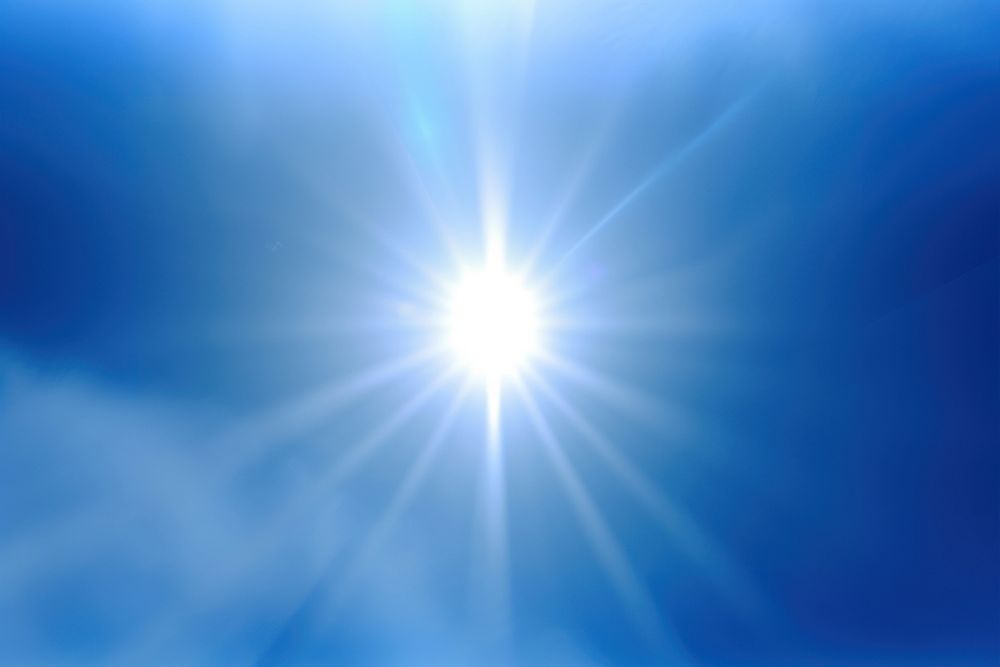 Sunshine effect, blue background, AI generated image by rawpixel