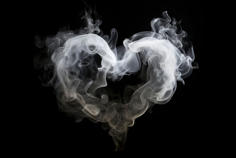 Smoke black background heart shape creativity. AI generated Image by rawpixel.