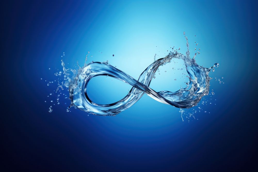Water splash blue blue background reflection. AI generated Image by rawpixel.