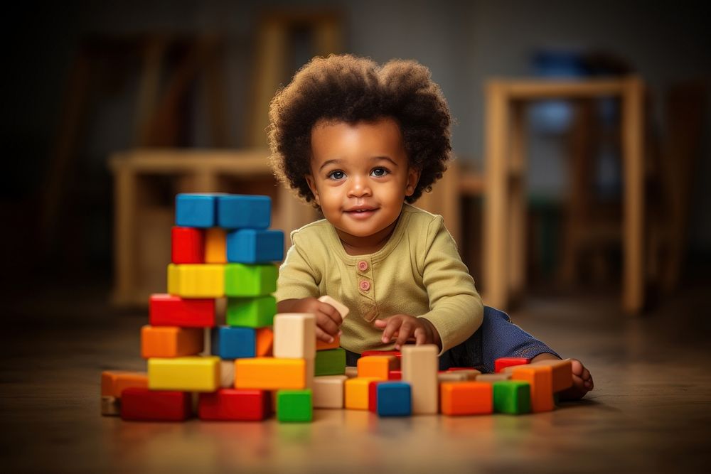 Toy toddler construction innocence. AI generated Image by rawpixel.