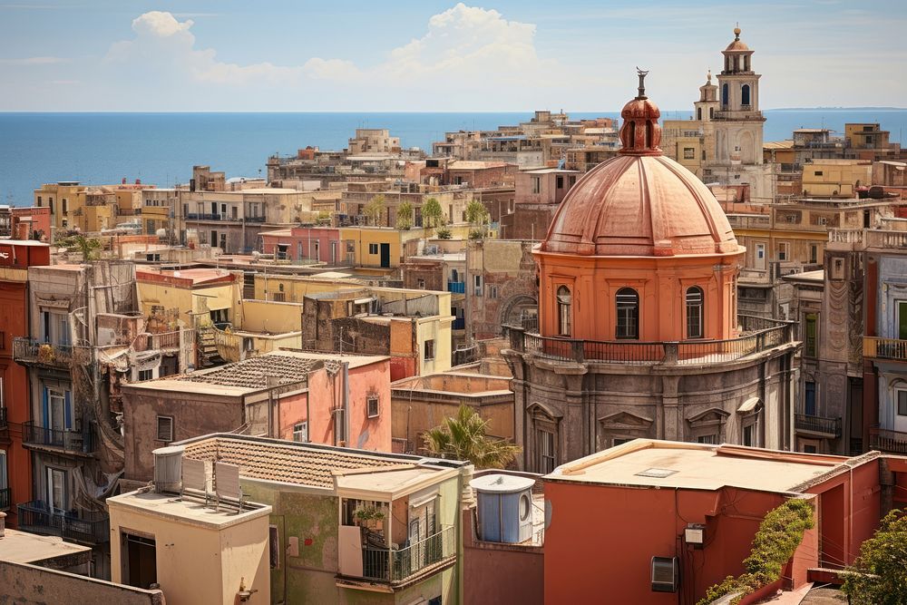 Catania architecture cityscape landmark. AI generated Image by rawpixel.