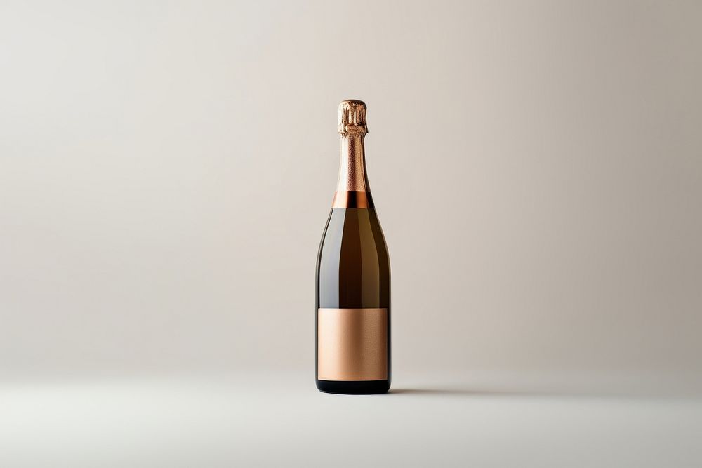 Champagne bottle drink wine white background. AI generated Image by rawpixel.