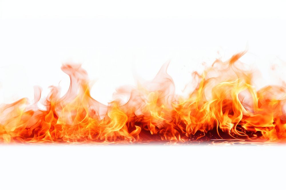 Isolated fire effect, white background, AI generated image by rawpixel
