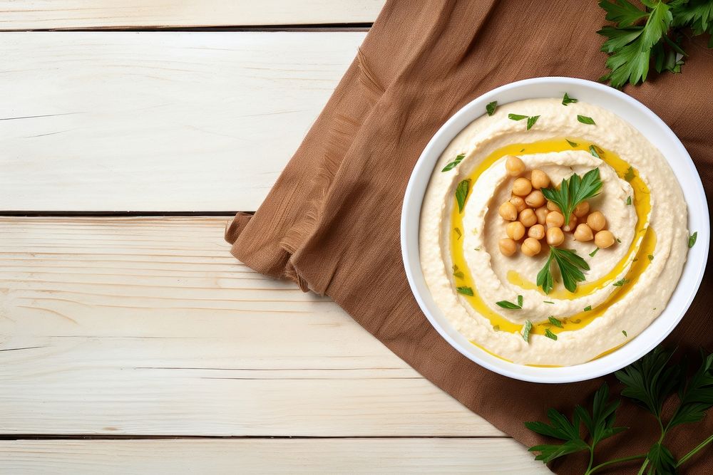 Hummus table plate food. 