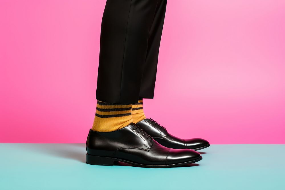 Black leather shoes footwear adult sock. AI generated Image by rawpixel.
