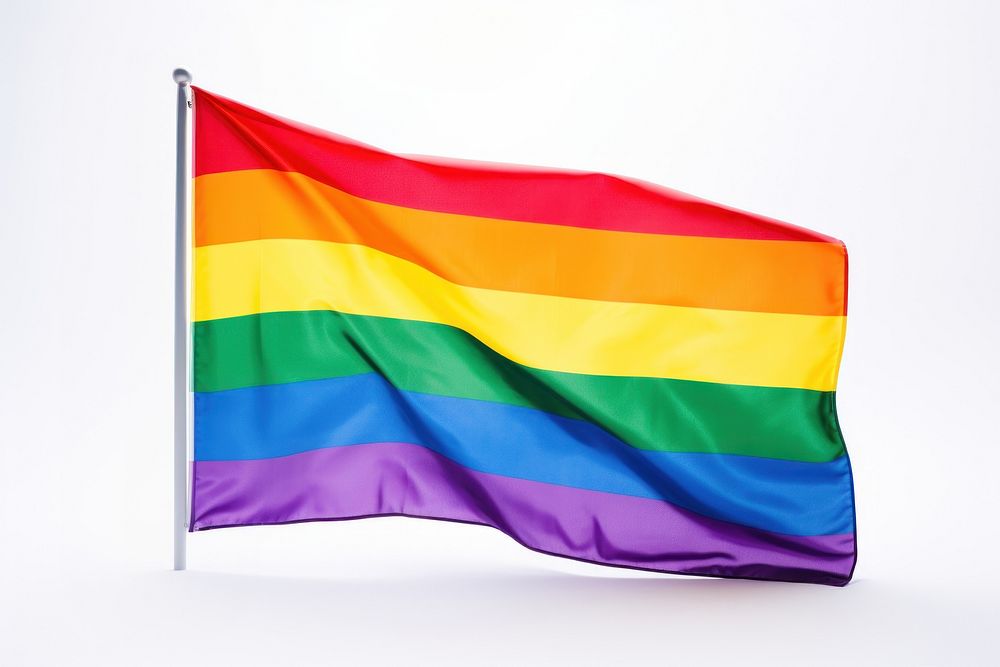 Pride month flag pride white background. AI generated Image by rawpixel.