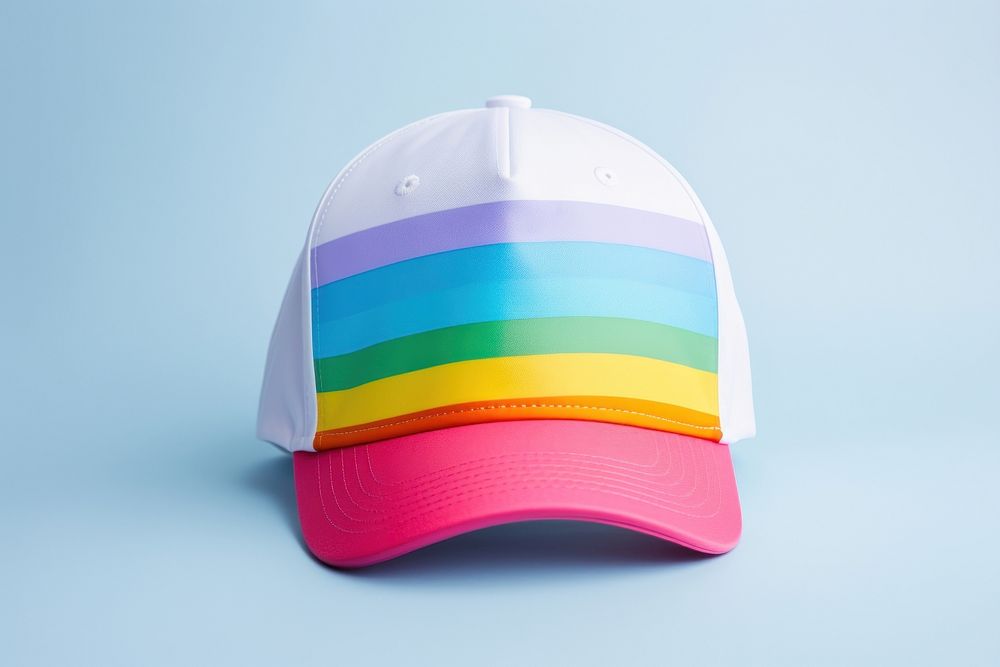 Pride month hat variation headgear. 