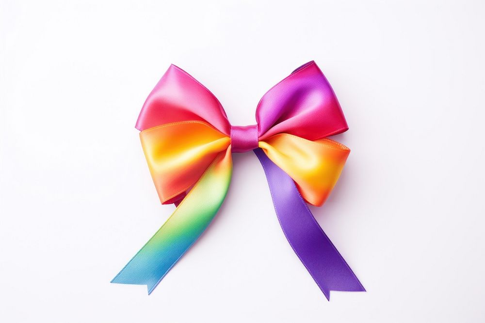Pride month ribbon bow white background. AI generated Image by rawpixel.