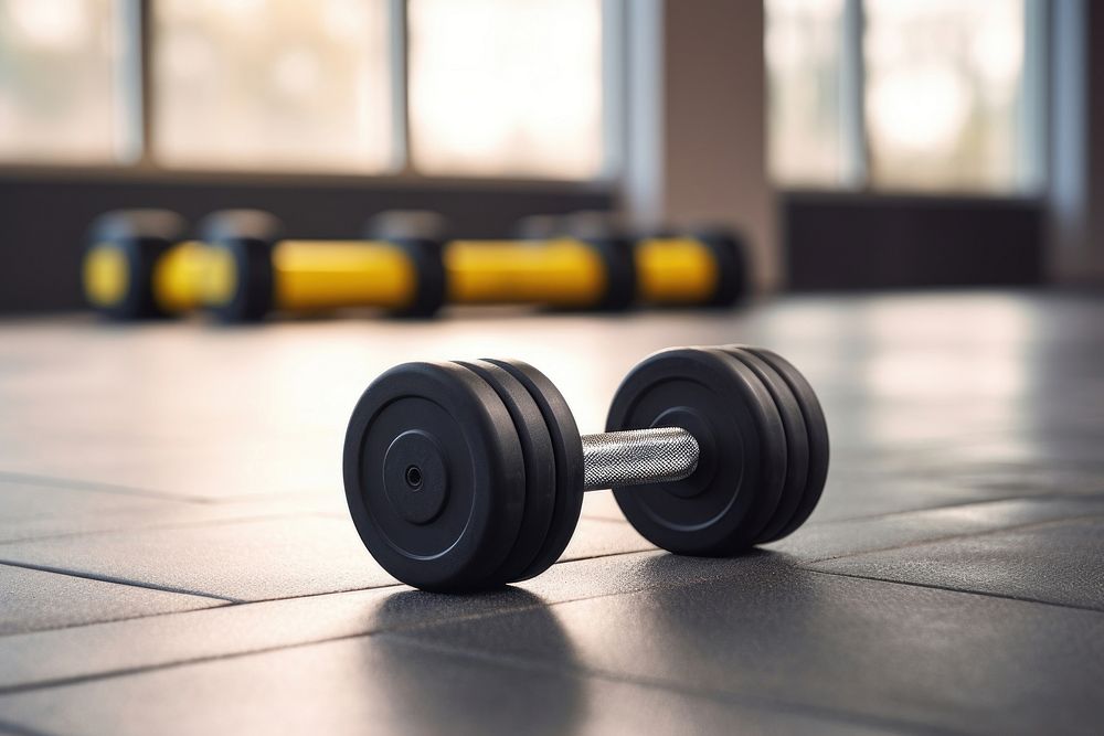 Small fitness Dumbbell gym dumbbell sports. AI generated Image by rawpixel.