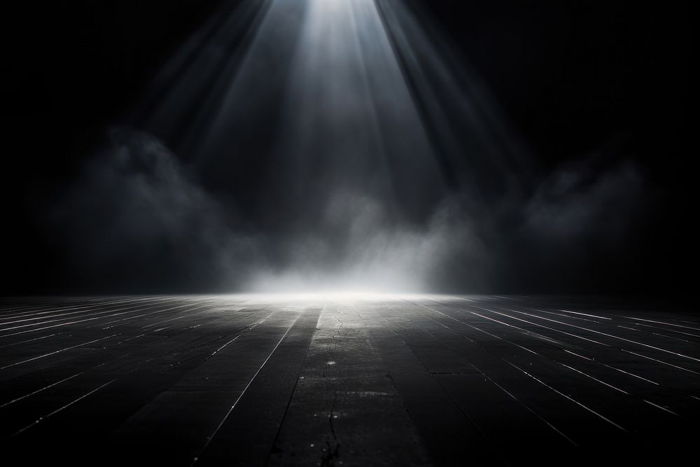 Spotlight beam backgrounds night black. 