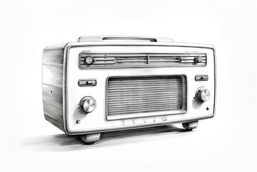 Radio pencil sketch electronics technology multimedia. AI generated Image by rawpixel.