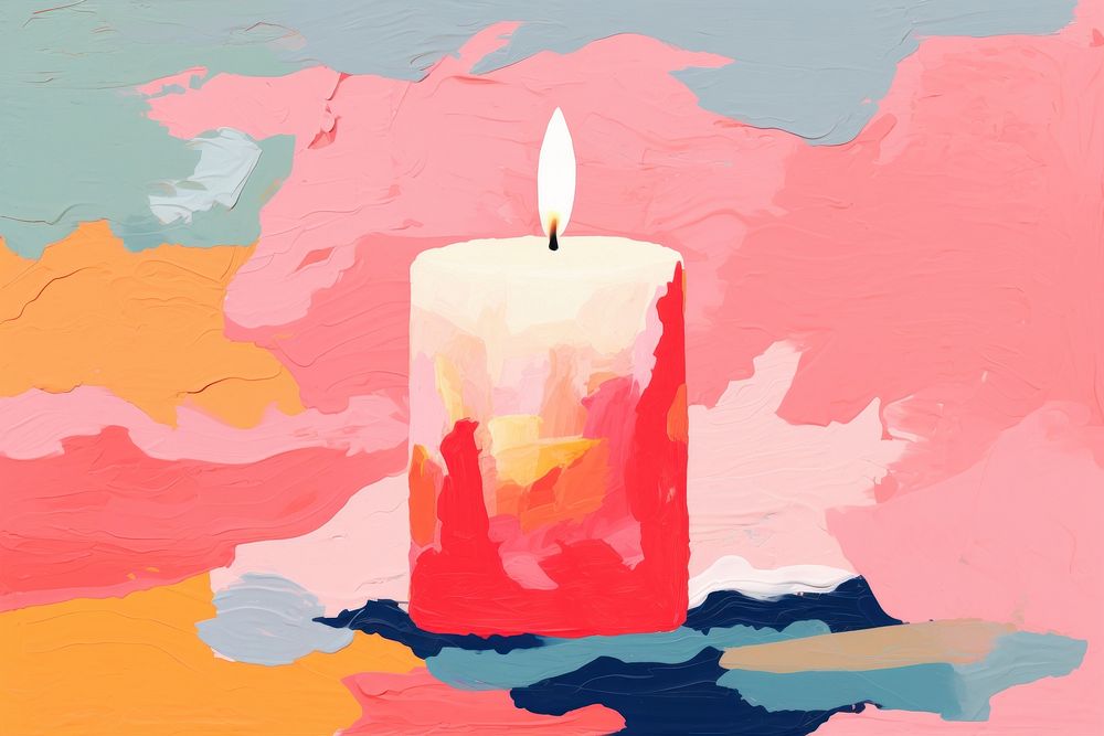 Scented candle painting art creativity. AI generated Image by rawpixel.