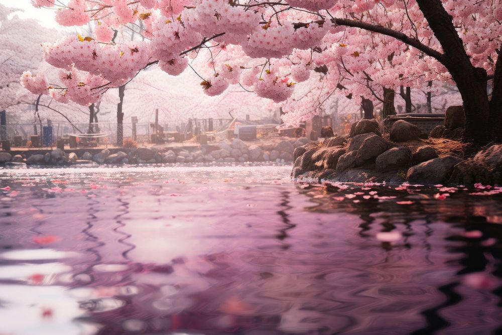 Sakura season outdoors blossom nature. AI generated Image by rawpixel.