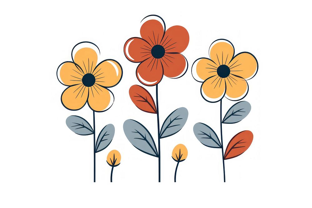 Simple flower doodle pattern drawing nature. AI generated Image by rawpixel.