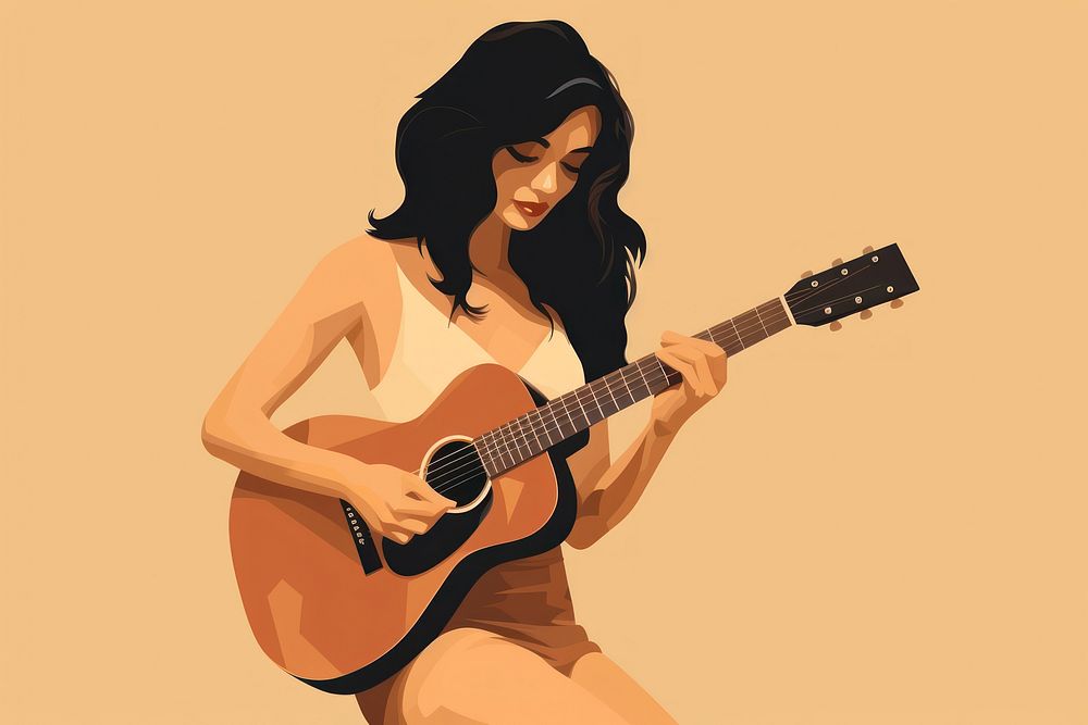 Woman holding guitar musician individuality performance. AI generated Image by rawpixel.