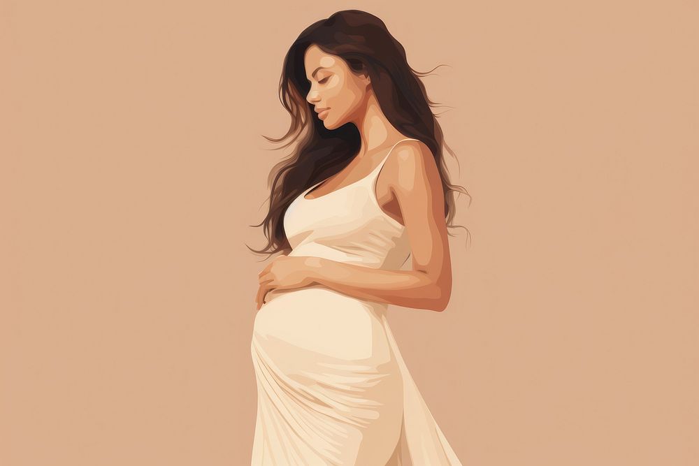 Pregnant woman portrait fashion dress. AI generated Image by rawpixel.