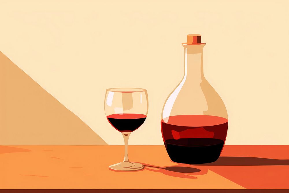 Drink wine beverage bottle. AI generated Image by rawpixel.