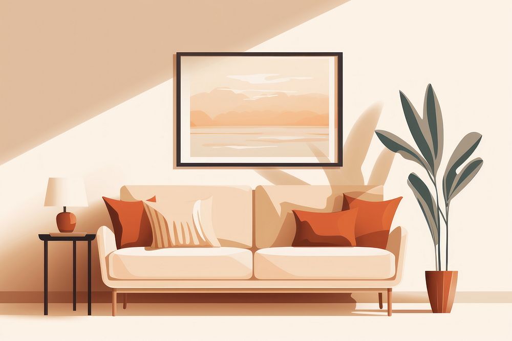 Room architecture furniture painting. AI generated Image by rawpixel.