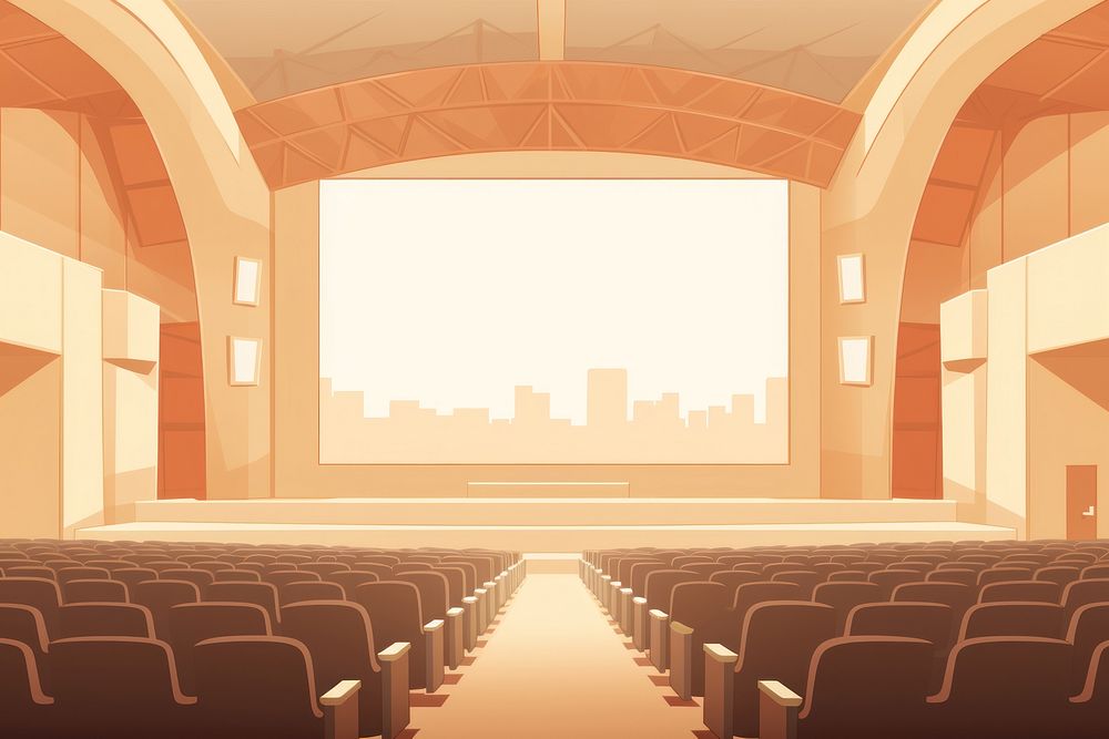 Auditorium cinema architecture building. AI generated Image by rawpixel.