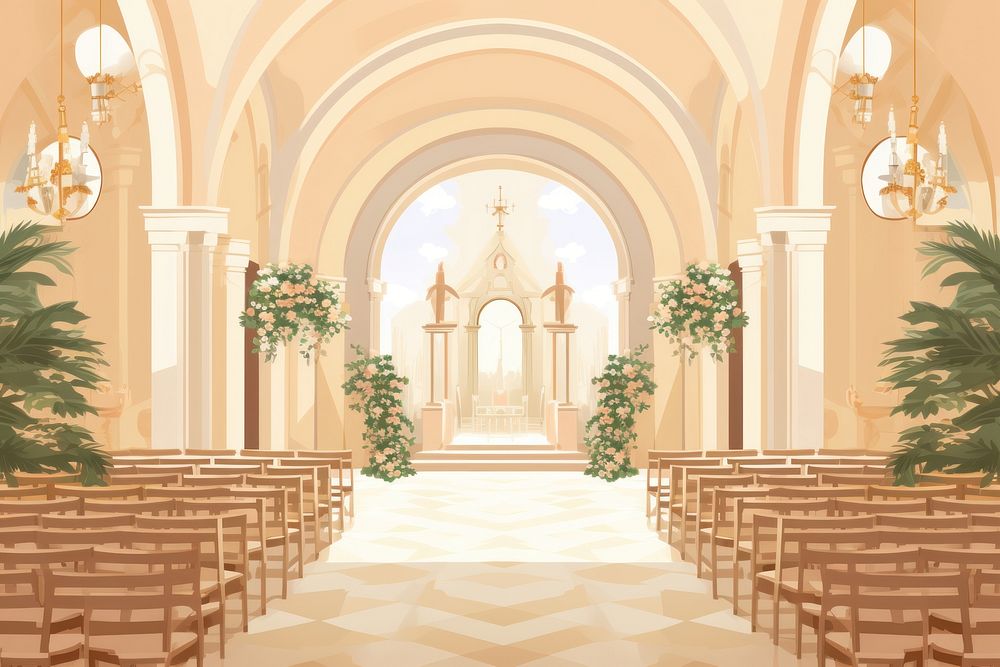L white wedding church architecture building worship. AI generated Image by rawpixel.