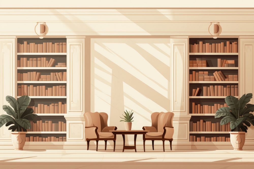Classic aesthetic library furniture bookshelf bookcase. AI generated Image by rawpixel.
