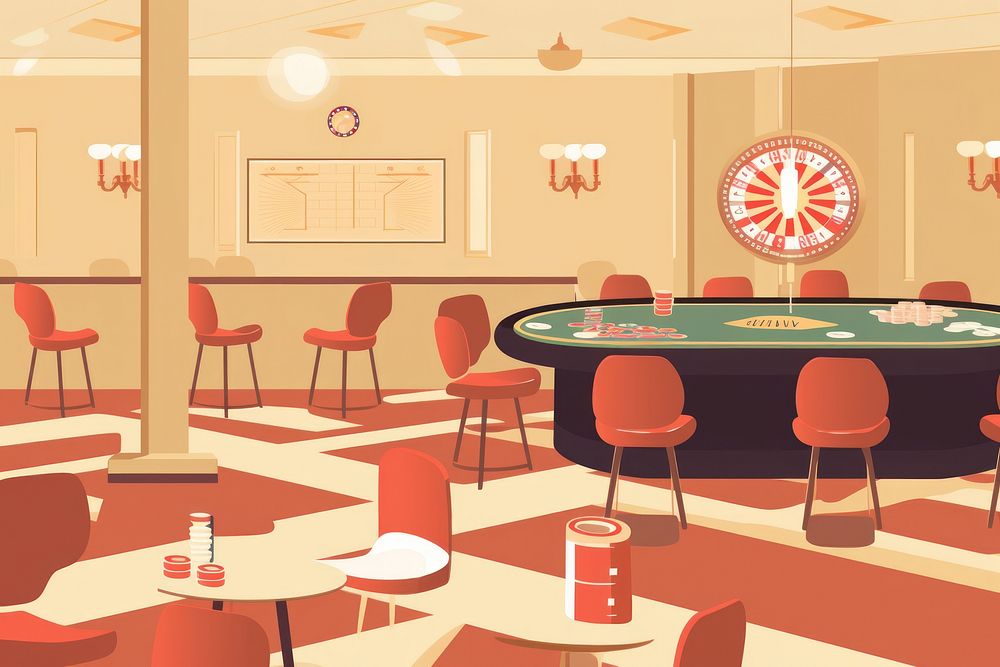 Casino furniture gambling table. 