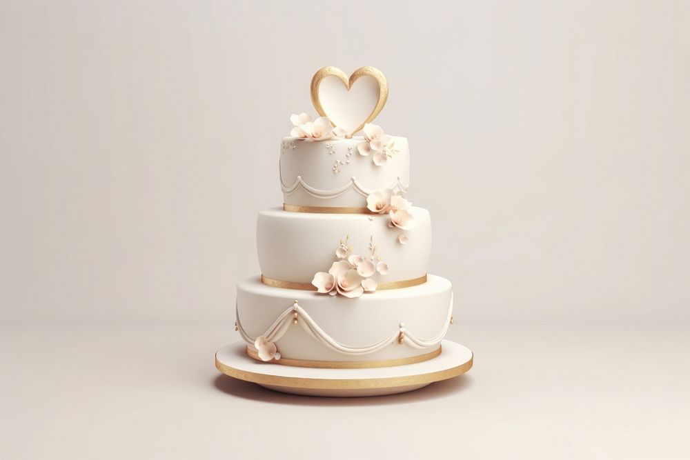 Wedding cake dessert cream white. AI generated Image by rawpixel.