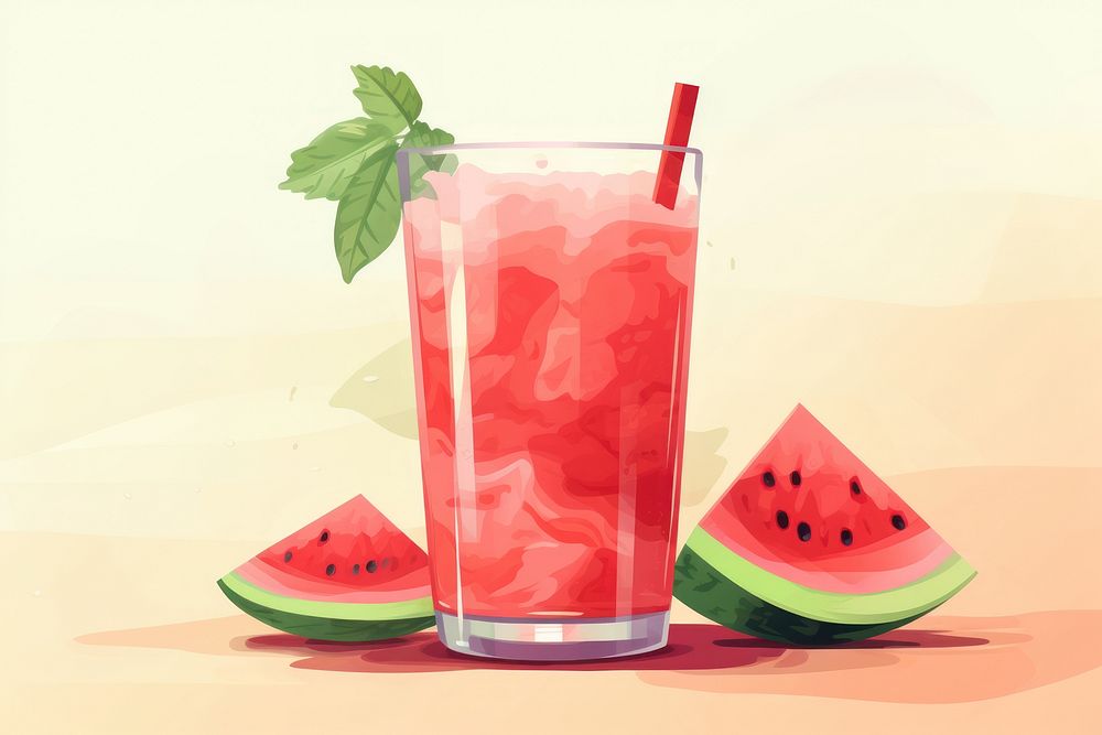 Watermelon drink food fruit plant. AI generated Image by rawpixel.