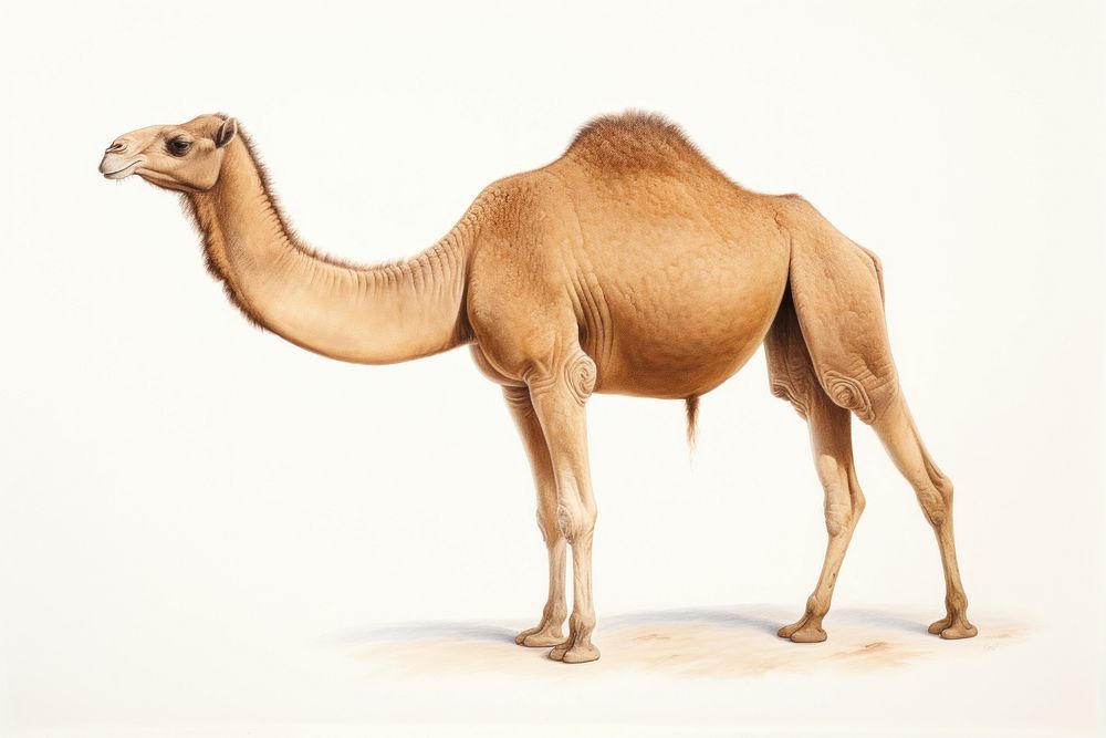 A camel wildlife drawing animal. AI generated Image by rawpixel.