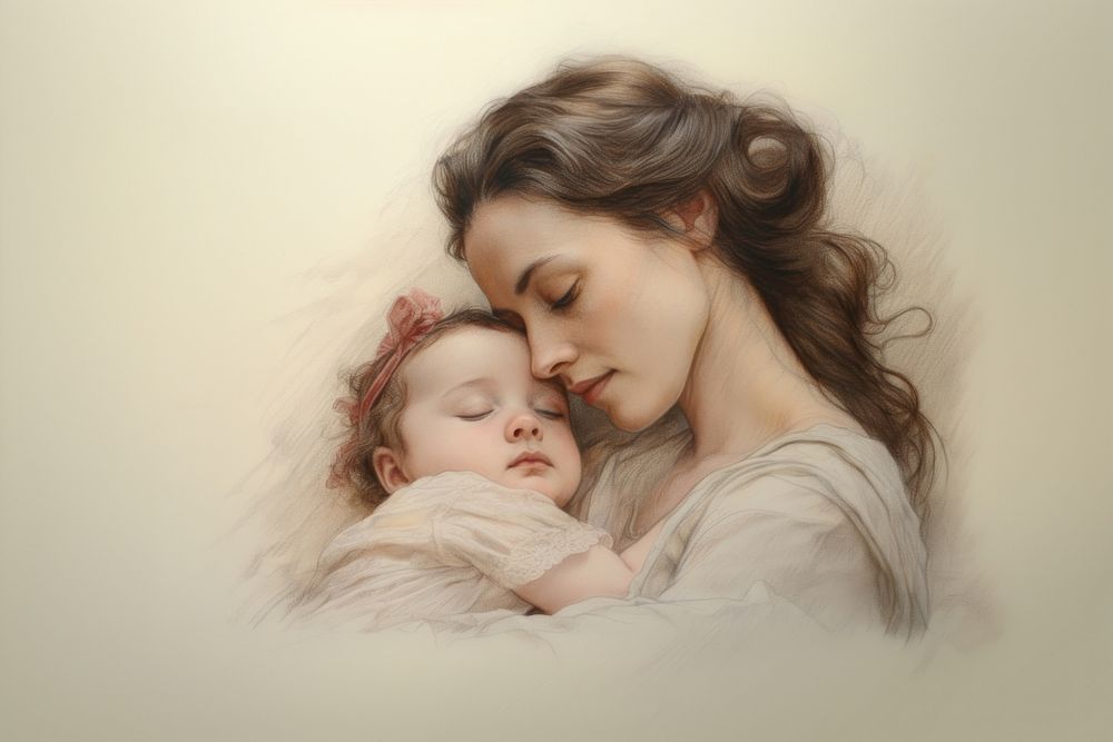 Baby sleeping portrait newborn. AI generated Image by rawpixel.