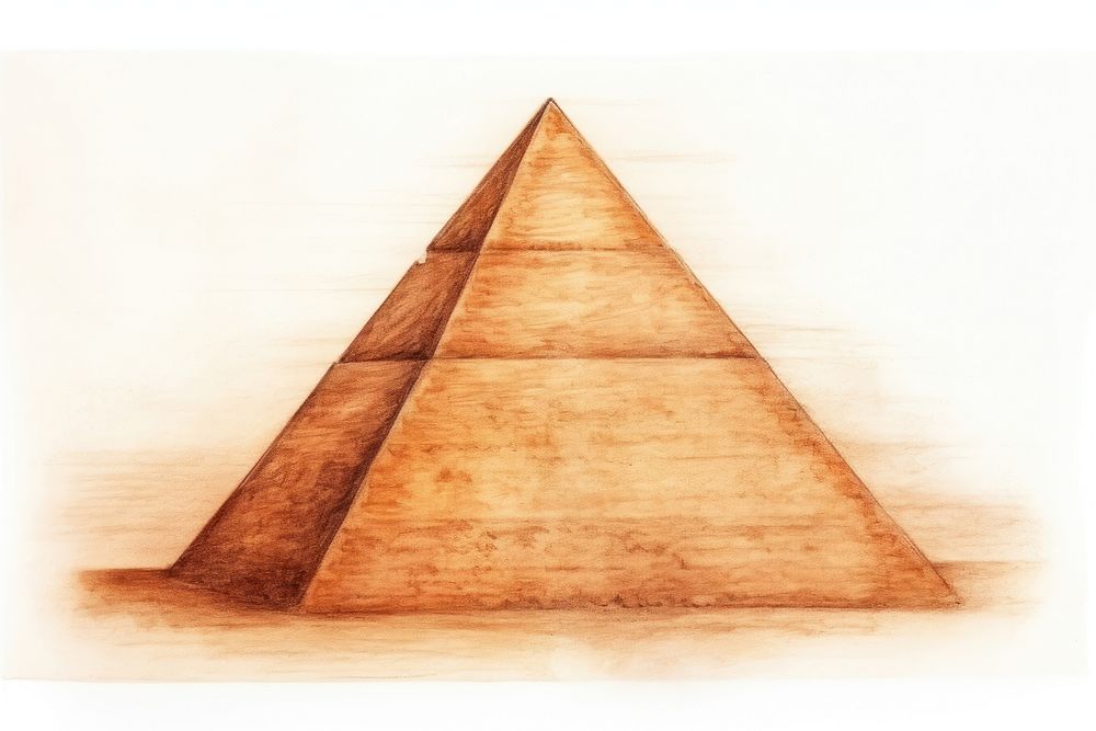 Real pyramid architecture drawing paper. 