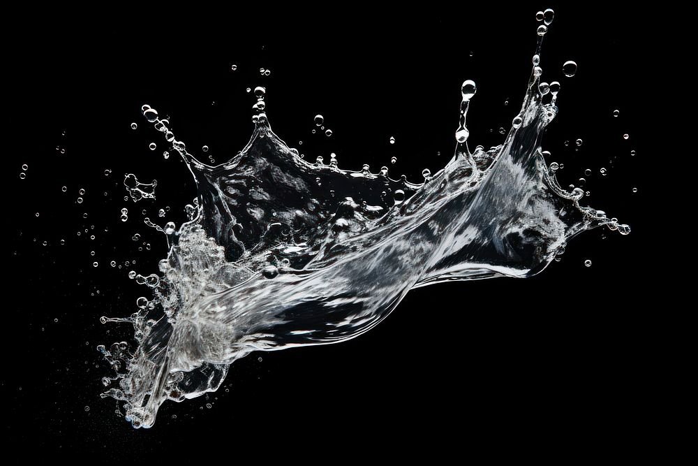 Water splash effect, black background, AI generated image by rawpixel