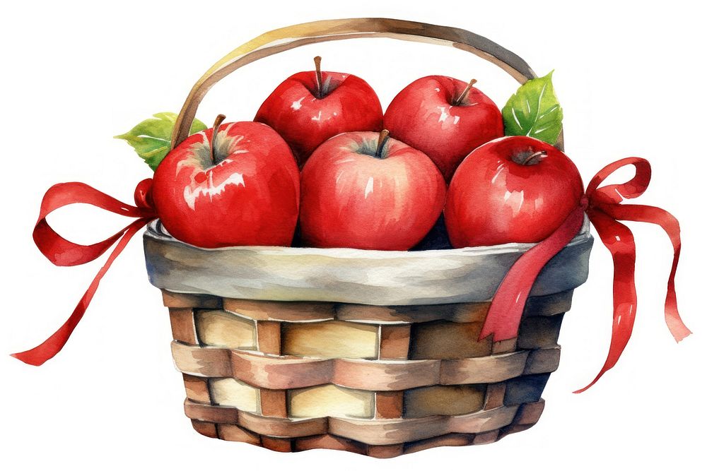 Basket gift apple fruit plant. AI generated Image by rawpixel.