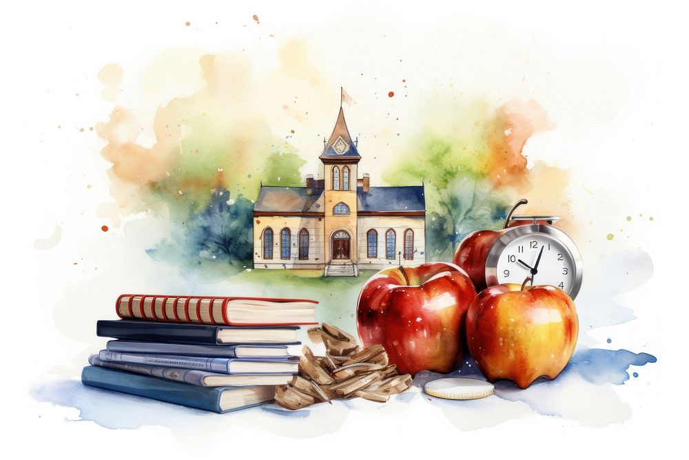 School apple fruit plant. AI generated Image by rawpixel.