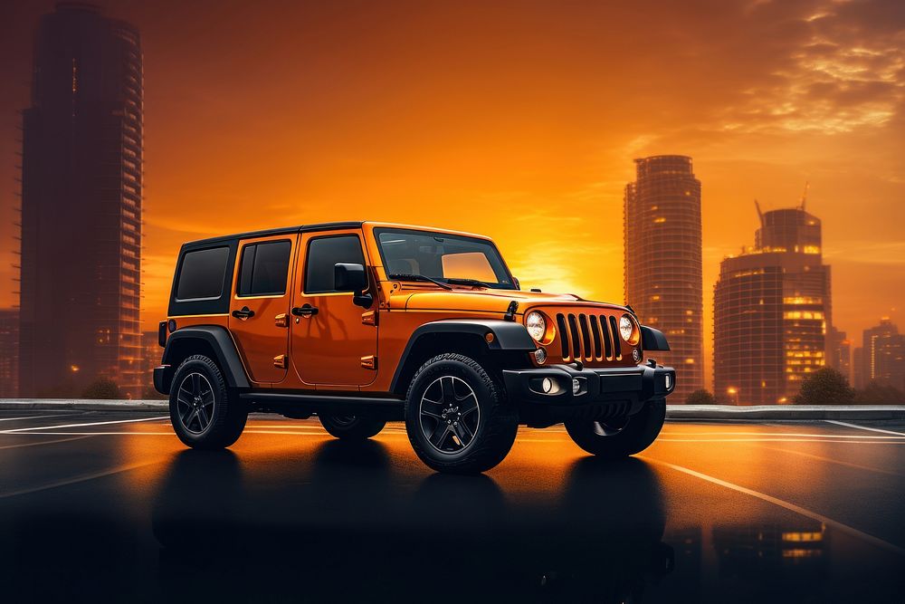 Jeep car vehicle wheel. AI generated Image by rawpixel.